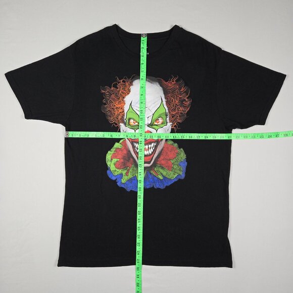 Creepy Clown Horror Tee Men’s L Black Scary Circus Graphic T-Shirt Y2K - Picture 8 of 9